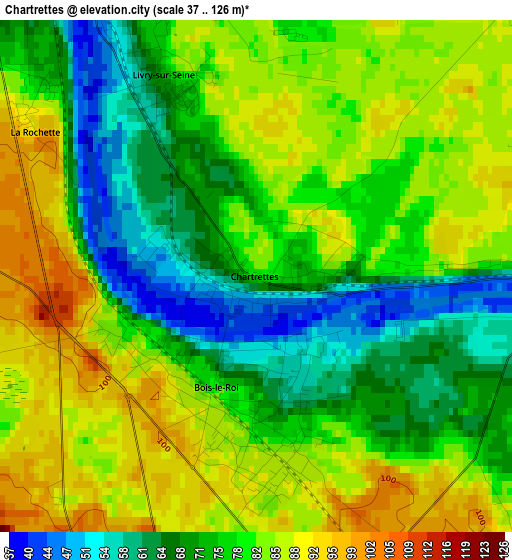 Chartrettes elevation map