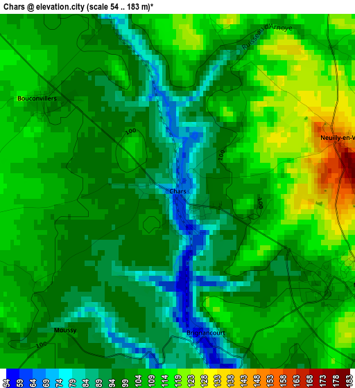 Chars elevation map