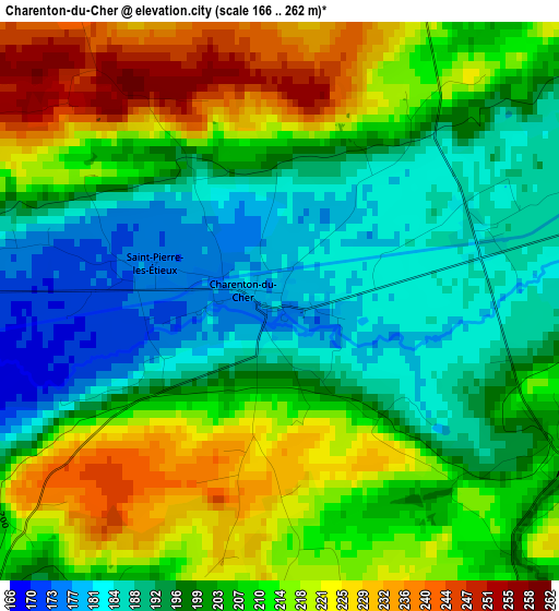 Charenton-du-Cher elevation map