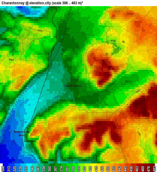 Charantonnay elevation map