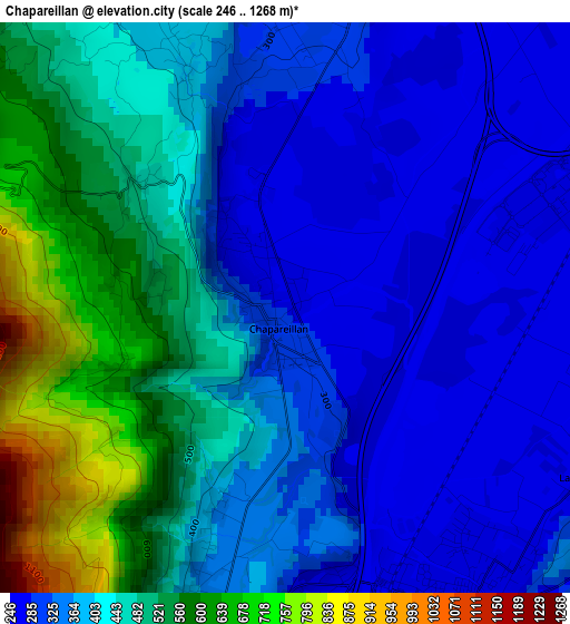 Chapareillan elevation map