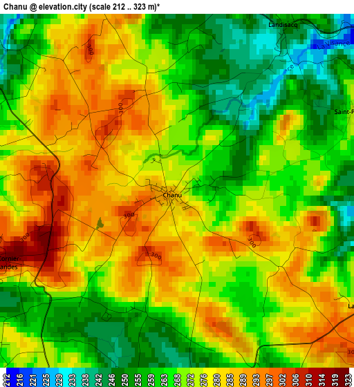 Chanu elevation map