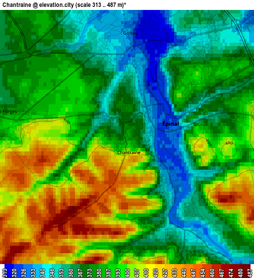 Chantraine elevation map