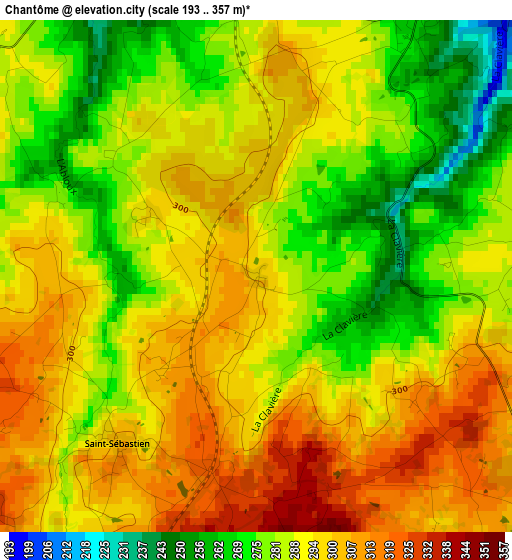 Chantôme elevation map