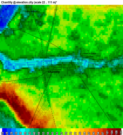 Chantilly elevation map