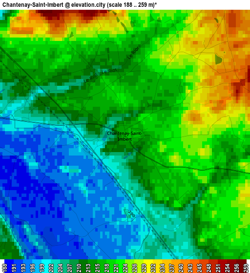 Chantenay-Saint-Imbert elevation map