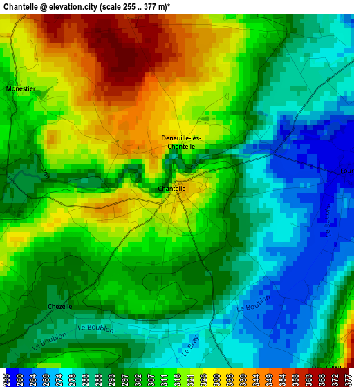 Chantelle elevation map