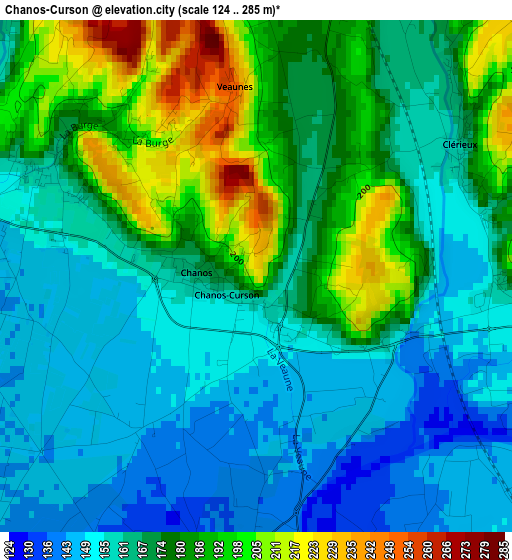 Chanos-Curson elevation map