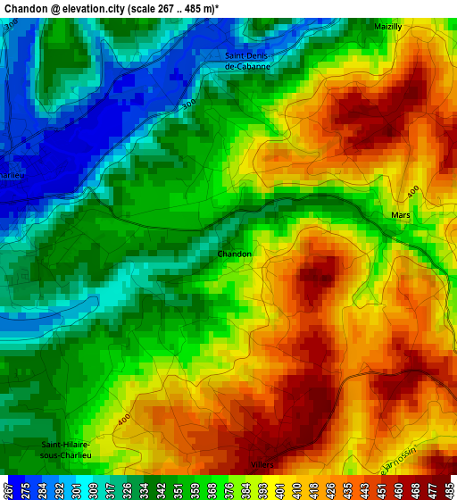 Chandon elevation map