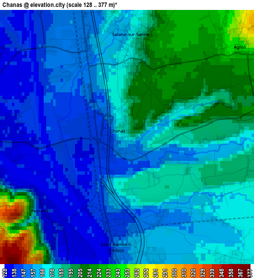 Chanas elevation map