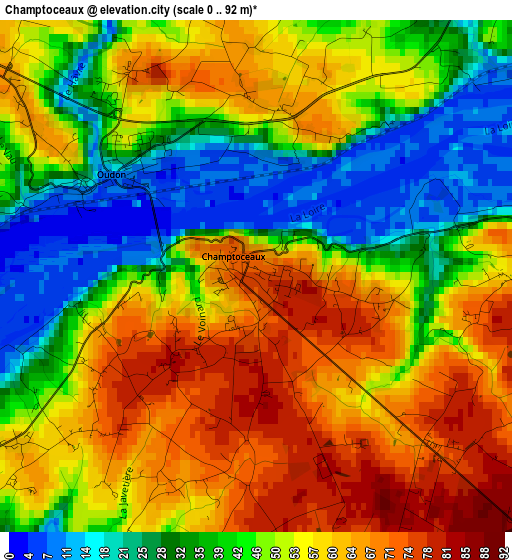 Champtoceaux elevation map