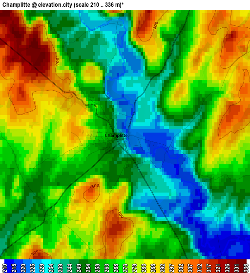 Champlitte elevation map