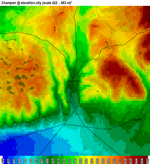 Champier elevation map