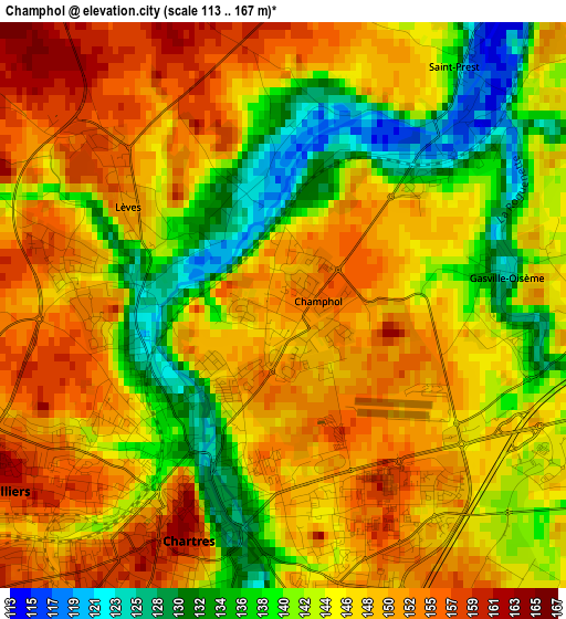 Champhol elevation map