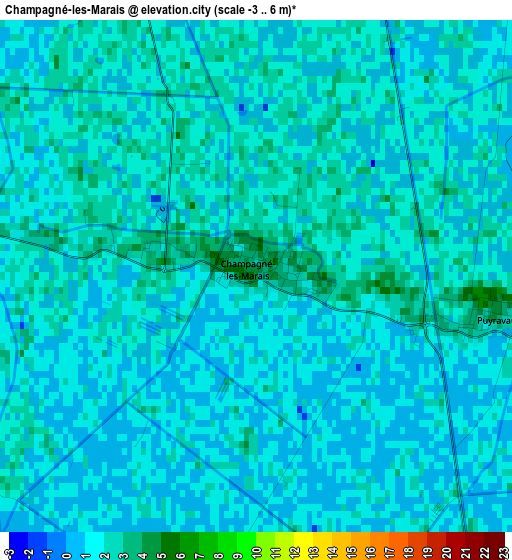 Champagné-les-Marais elevation map