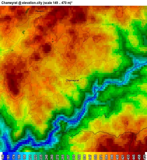 Chameyrat elevation map