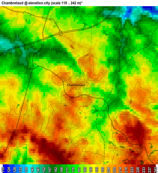 Chambretaud elevation map