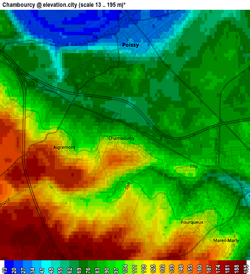 Chambourcy elevation map