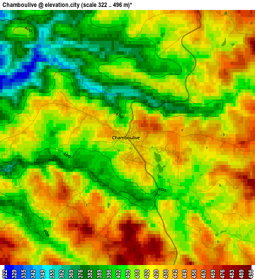 Chamboulive elevation map