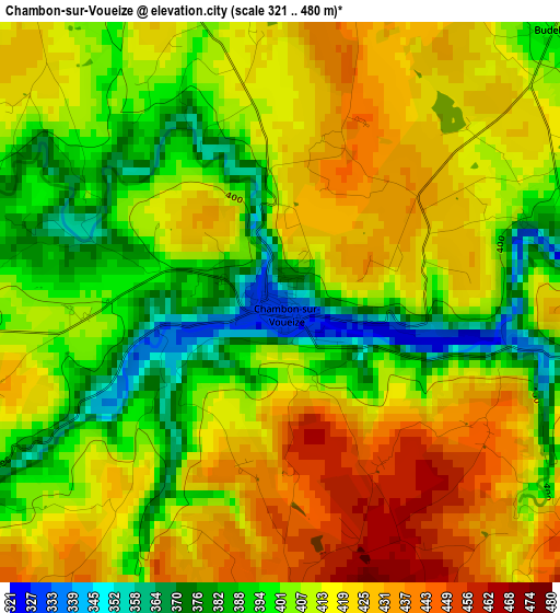 Chambon-sur-Voueize elevation map