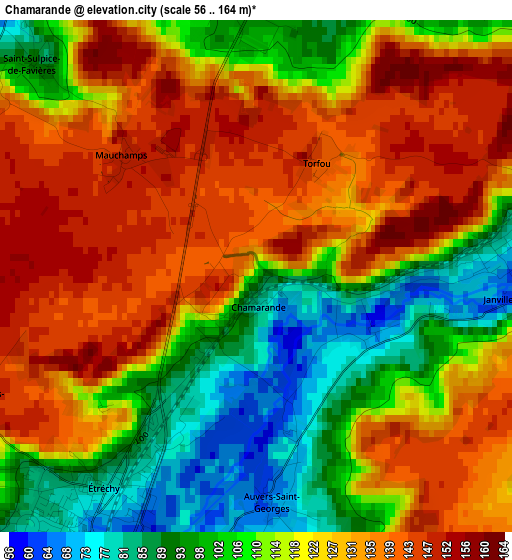 Chamarande elevation map