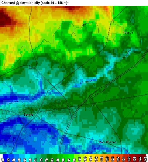 Chamant elevation map