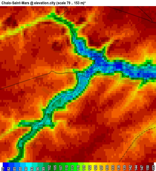 Chalo-Saint-Mars elevation map