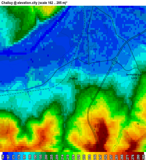 Challuy elevation map