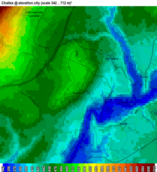 Challex elevation map