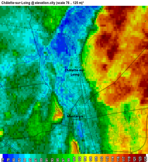 Châlette-sur-Loing elevation map