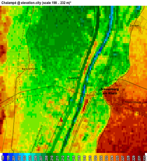 Chalampé elevation map