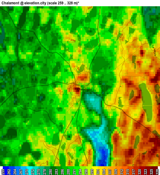 Chalamont elevation map