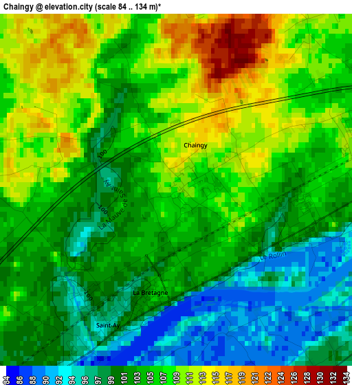 Chaingy elevation map