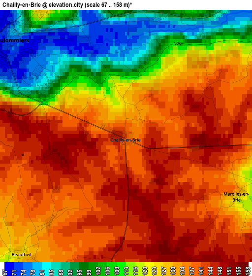 Chailly-en-Brie elevation map