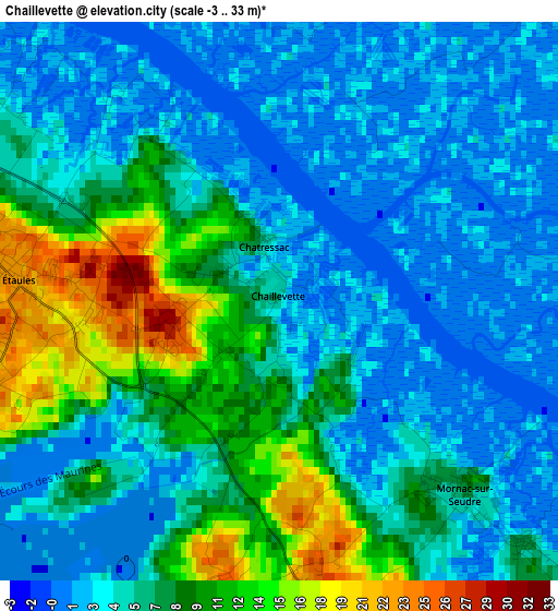 Chaillevette elevation map