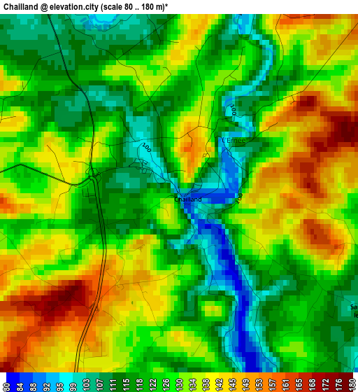 Chailland elevation map