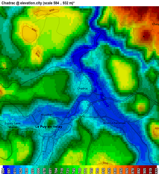 Chadrac elevation map