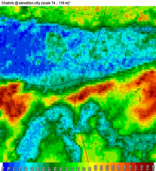 Chabris elevation map