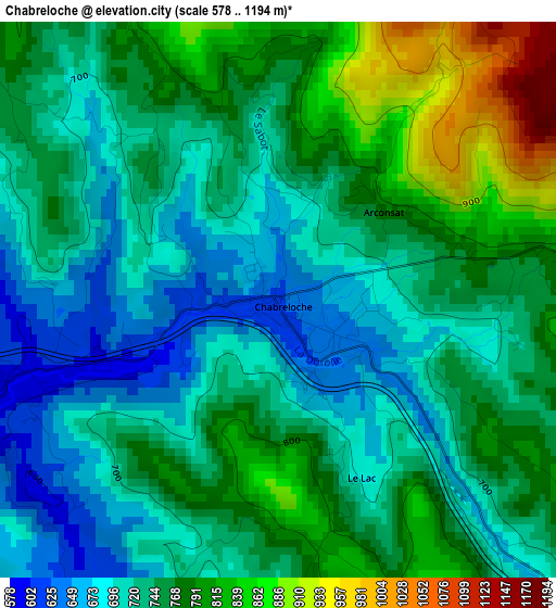 Chabreloche elevation map