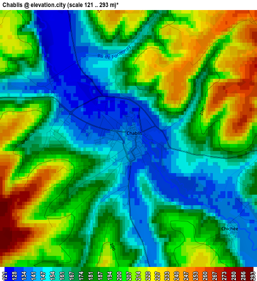 Chablis elevation map