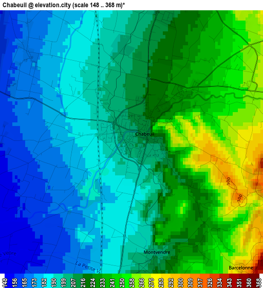 Chabeuil elevation map