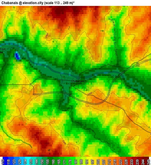 Chabanais elevation map