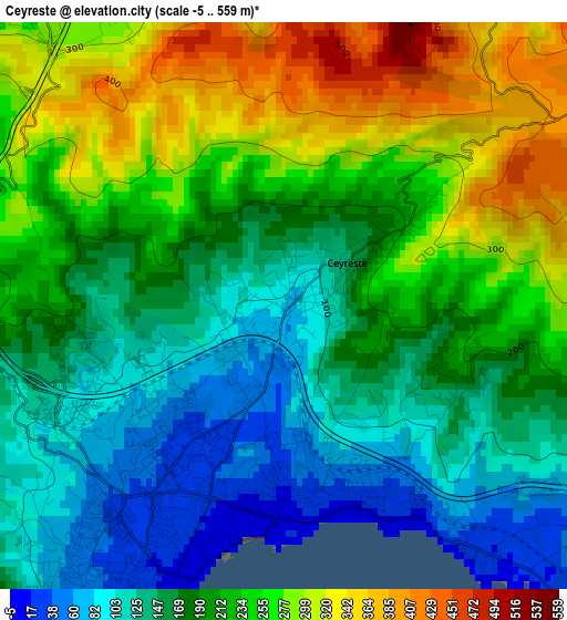 Ceyreste elevation map