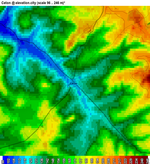 Ceton elevation map