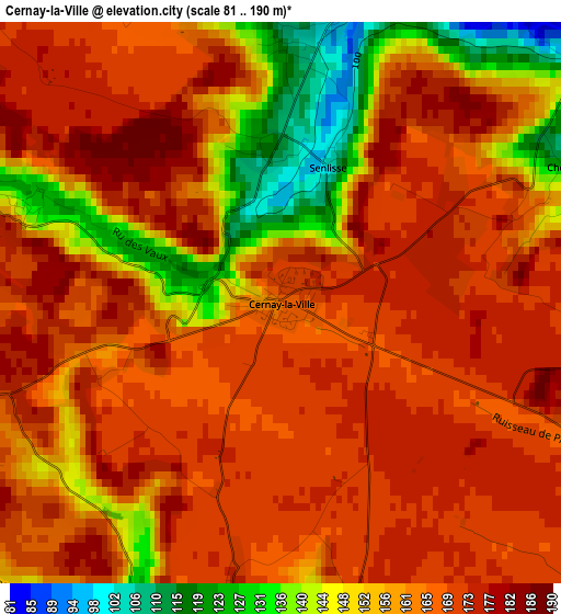 Cernay-la-Ville elevation map