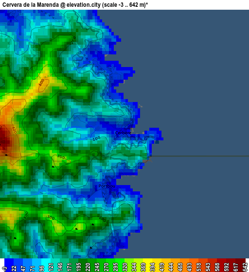 Cervera de la Marenda elevation map