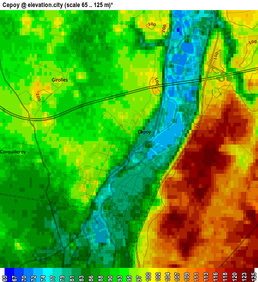 Cepoy elevation map