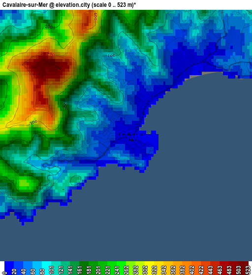 Cavalaire-sur-Mer elevation map