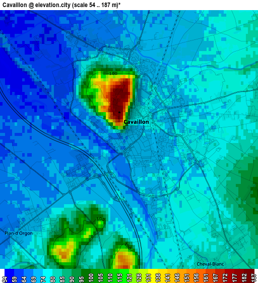 Cavaillon elevation map