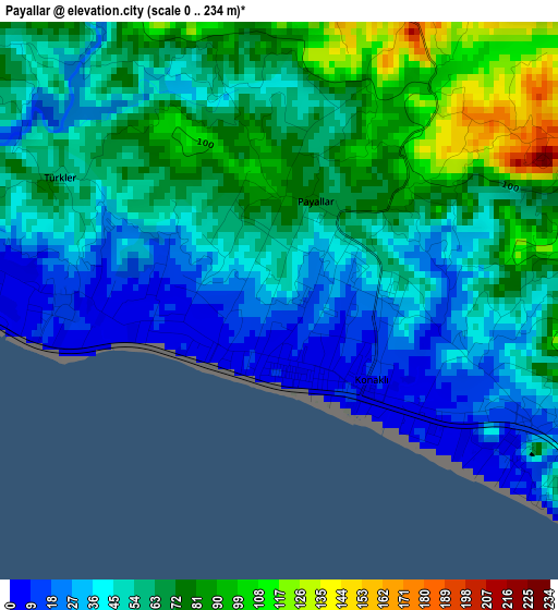 Payallar elevation map